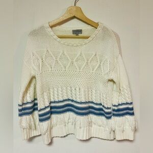 Joseph A. Cable-Knit Sweater with Fringe Boho Accent